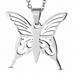 Pendentif papillon charme en acier inoxydable