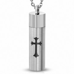 Pendentif homme cylindre croix fleur de lys