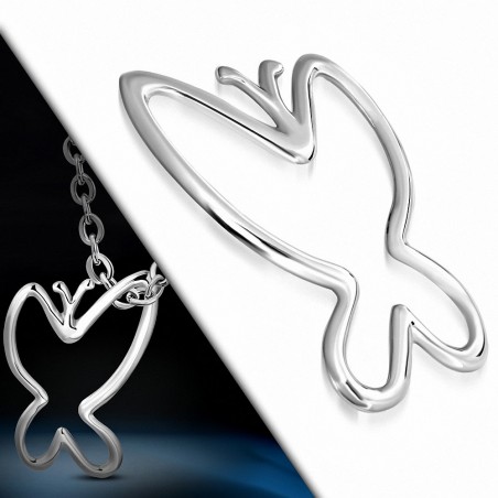 Pendentif en acier inoxydable papillon contour