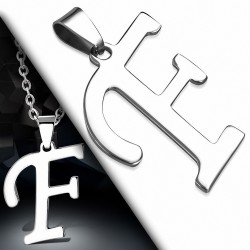 Pendentif en acier inoxydable lettre script F