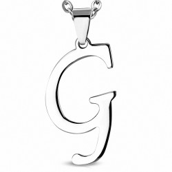 Pendentif en acier inoxydable lettre script G