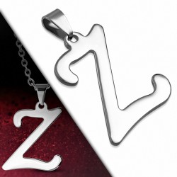 Pendentif en acier inoxydable lettre script Z