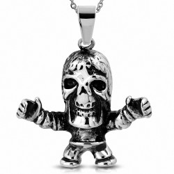 Pendentif homme biker en acier crâne fantôme