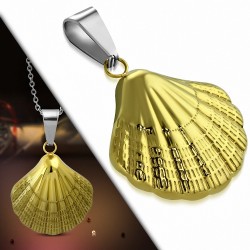 Pendentif en acier inoxydable doré coquillage