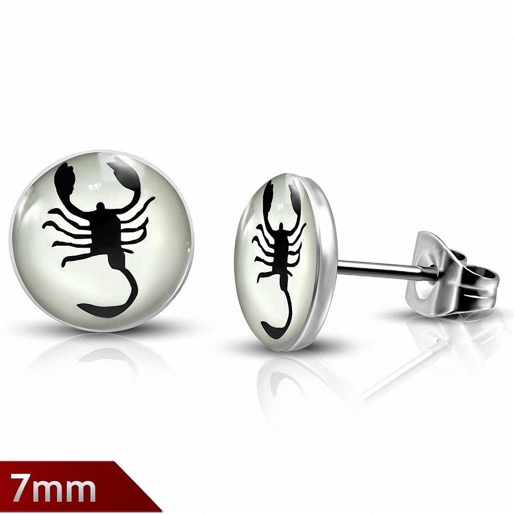 Paire de boucles d'oreille acier inoxydable scorpions