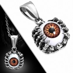 Pendentif homme biker il orange avec griffes d'aigle