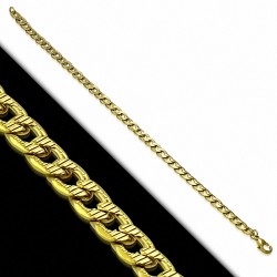 Bracelet en acier inoxydable doré maille cubaine 22 cm x 5 mm