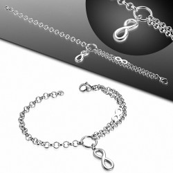 Bracelet chaîne en acier inoxydable Infinity Charm Link