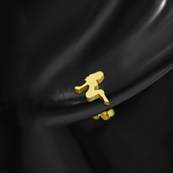 Boucles d'oreille dame / femme sexy en acier inoxydable plaqué de couleur d'or (paire)