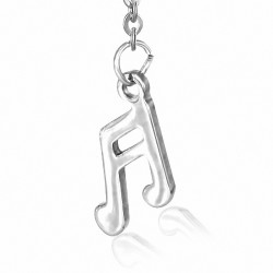 Pendants d'oreilles à longue note avec barre unique en acier inoxydable à motif musical en acier inoxydable