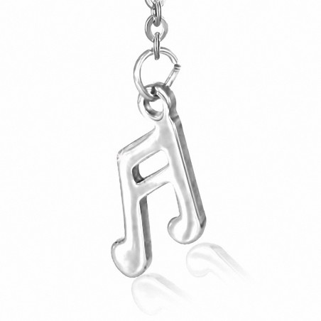 Pendants d'oreilles à longue note avec barre unique en acier inoxydable à motif musical en acier inoxydable