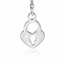 Pendants d'oreilles en forme de coeur en forme de coeur avec cadenas en acier inoxydable avec cZ transparent (paire)