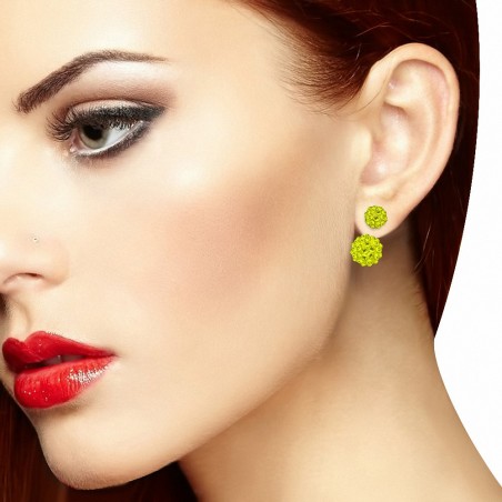 Balles Argil Disco Shamballa Argil 6mm & 10mm avec CZ Jaune | Boucles d'oreilles double face en acier inoxydable