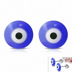 8mm | Créoles Eyeball en acier inoxydable avec yeux 4 tons (paire)