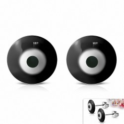8mm | Créoles Eyeball en acier inoxydable avec yeux 3 tons (paire)