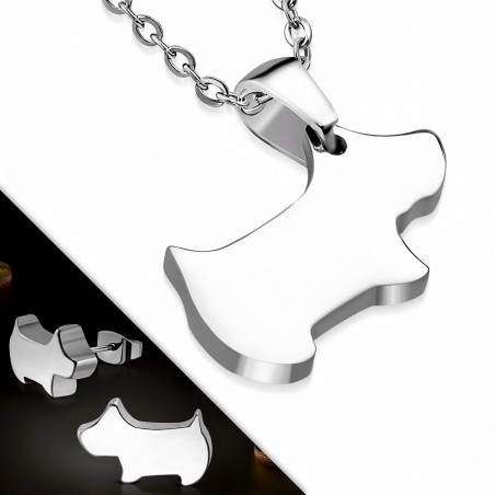 Pendentif et pendentif de breloques pour chiot et chien en acier inoxydable pouvant être gravés (SET)