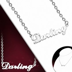 Collier chaine en acier inoxydable avec monogramme Darling