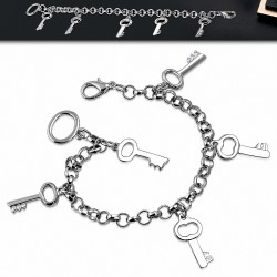 Alliage de mode bracelet de chaîne de lien de charm clé classique  clear cz