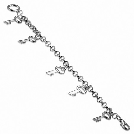 Alliage de mode bracelet de chaîne de lien de charm clé classique  clear cz