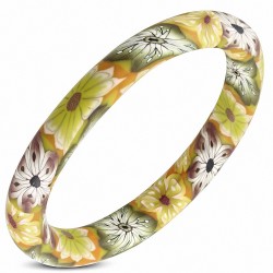 DIA-65mm | Bracelet de femme à la mode en fimo / fleur pâte polymère