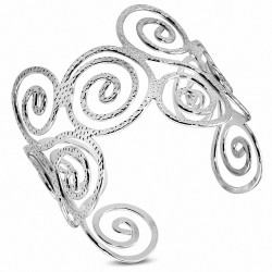 Bracelet manchette double spirale symbole spirituel en alliage de mode