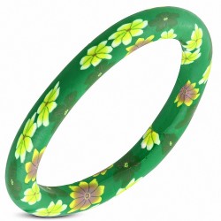 DIA-65mm | Bracelet femme à la mode en fimo / fleur en pâte polymère