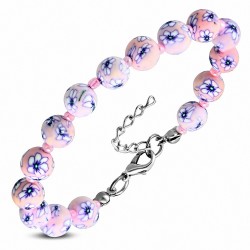 Bracelet fantaisie en perles de culture en argile polymère / fimo