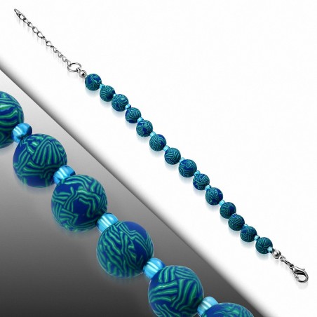 Bracelet fantaisie en perles de pâte de fimo / polymère
