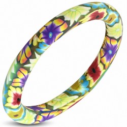 DIA-65mm | Bracelet de femme à la mode en fimo / fleur en pâte polymère - FBU054