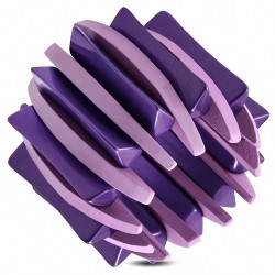 Bracelet jonc en bois extensible et acrylique violet / violet