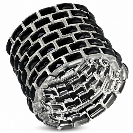 Section Stretch Black Grille Stretch Bracelet