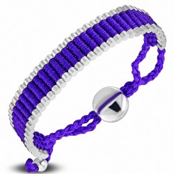 Bracelet d'amitié ajustable tissé au crochet pourpre / violet alliage tendance