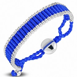 Bracelet d'amitié ajustable en alliage tissé au crochet bleu royal à la mode