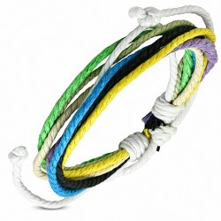 Bracelet ajustable en corde multicolore