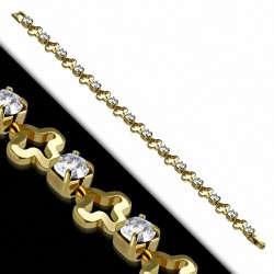 Bracelet chaîne en cuivre plaqué de couleur fantaisie avec doré