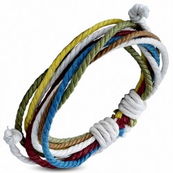 Bracelet ajustable en corde multicolore à la mode - FWB109