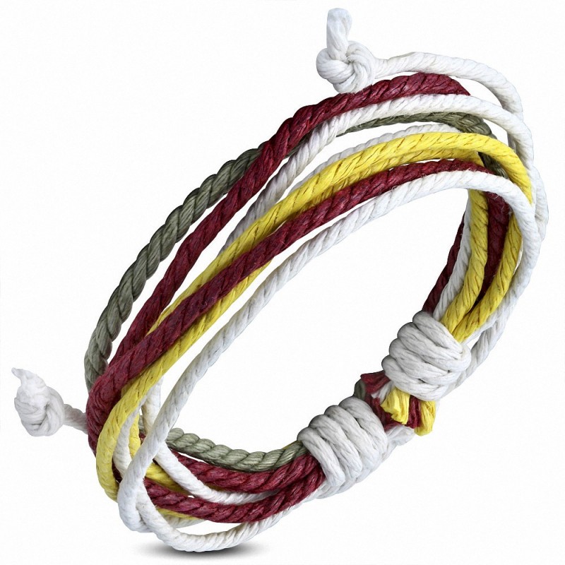 Bracelet ajustable en corde multicolore à la mode - FWB110