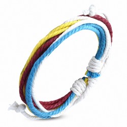 Bracelet ajustable en corde multicolore à la mode - FWB113