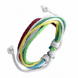 Bracelet ajustable en corde multicolore à la mode - FWB114