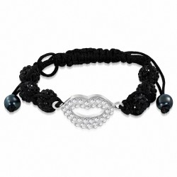 Bracelet Argil noir Disco Ball avec pavé de perles et montre en CZ