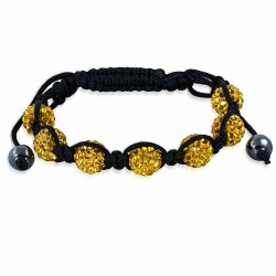 Bracelet Shamballa avec 7 perles Topil CZ Argil Disco Ball pavé