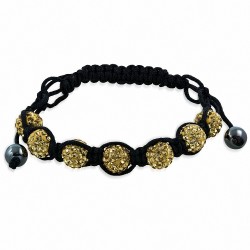 Bracelet Shamballa avec perle pavée Fashion 7 Argil Disco Ball avec topaze légère CZ