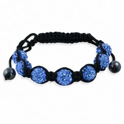 Bracelet Shamballa avec perles saphir bleu CZ - XXF190 de Fashion 7 Argil D