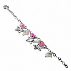 Bracelet en alliage de mode avec perles en verre et perles en forme d'étoile