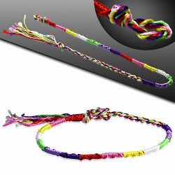 Bracelet d'amitié en soie avec motif de broderie de soie colorée à la mode - XXB383