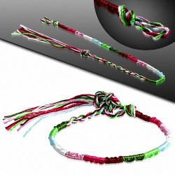 Bracelet d'amitié en soie avec motif de broderie de soie colorée à la mode - XXB395