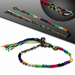 Bracelet d'amitié en soie avec motif de broderie de soie colorée à la mode - XXB396