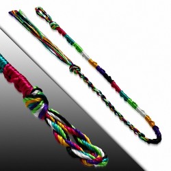 Bracelet d'amitié en soie avec motif de broderie de soie colorée à la mode - XXB396