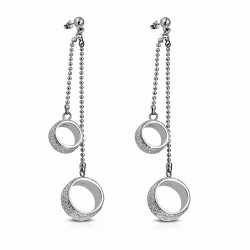 Boucles d'oreilles fantaisie en alliage à la mode et cercle avec goutte longue (paire)