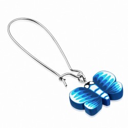 Boucles d'oreilles pendantes en alliage fantaisie avec fimo argile polymère (paire)